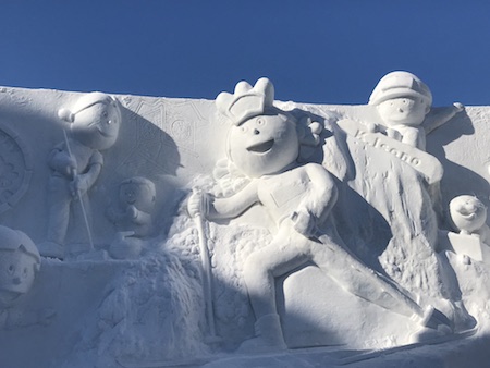 10丁目UHBファミリーランドはサザエさん一家と巨大カップヌードル【71th雪まつり2020】